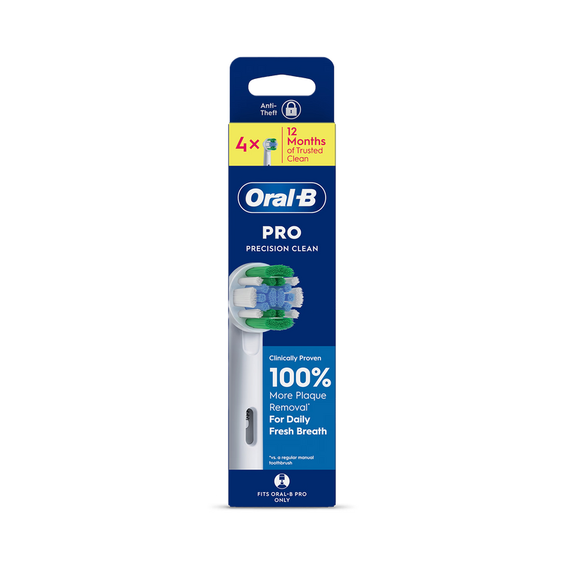 Oral-B Precision Clean toothbrush heads 4 count, imported from the UK