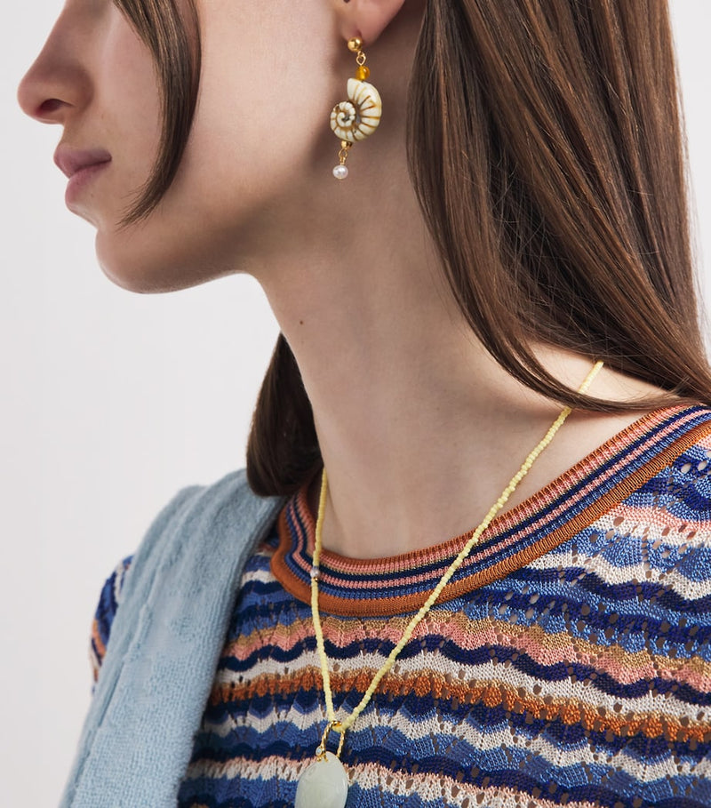 Anni Lu Seaside Earrings gold-plated porcelain shell, imported from the UK