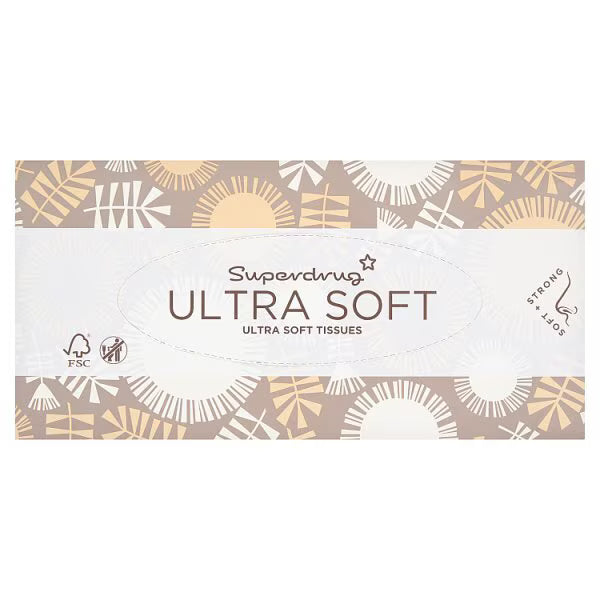 Superdrug facial tissues ultra soft 3ply 80 sheets (British brand)