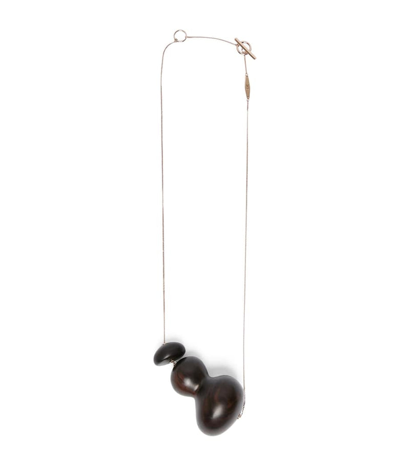 Max Mara ebony pendant necklace gold-tone chain, imported from the UK