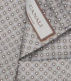 Canali silk medallion print tie 8cm, imported from the UK