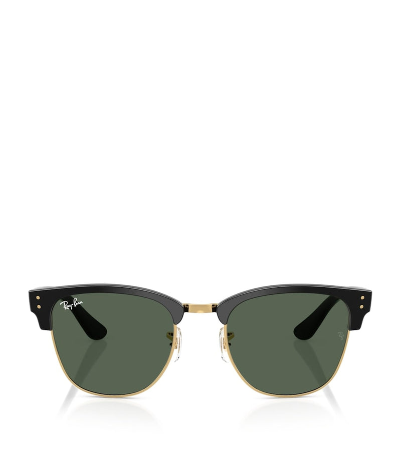 Ray-Ban Clubmaster Reverse Square Sunglasses gold-tone acetate, imported from the UK