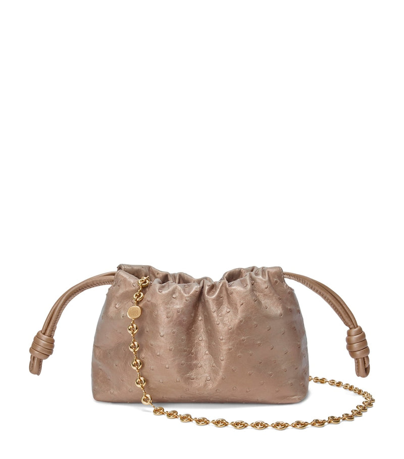 LOEWE Flamenco clutch bag ostrich leather, imported from the UK