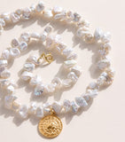 Hermina Athens freshwater pearl shield pendant necklace - British product