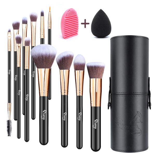 Livingandhome 12 piece makeup brush set gold ferrule, UK version