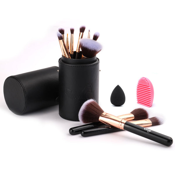 Livingandhome 12 piece makeup brush set gold ferrule, UK version