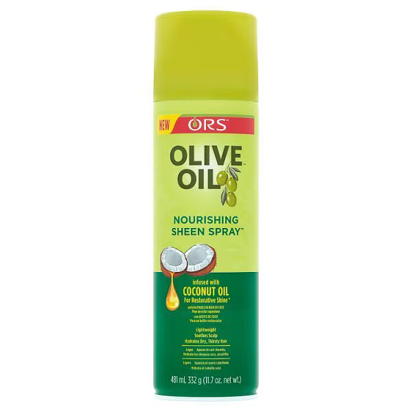 O.R.S Olive Oil Sheen Spray 481ml, imported from the UK