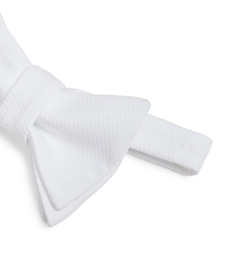 Ralph Lauren all-white cotton piqué bow tie (British brand)