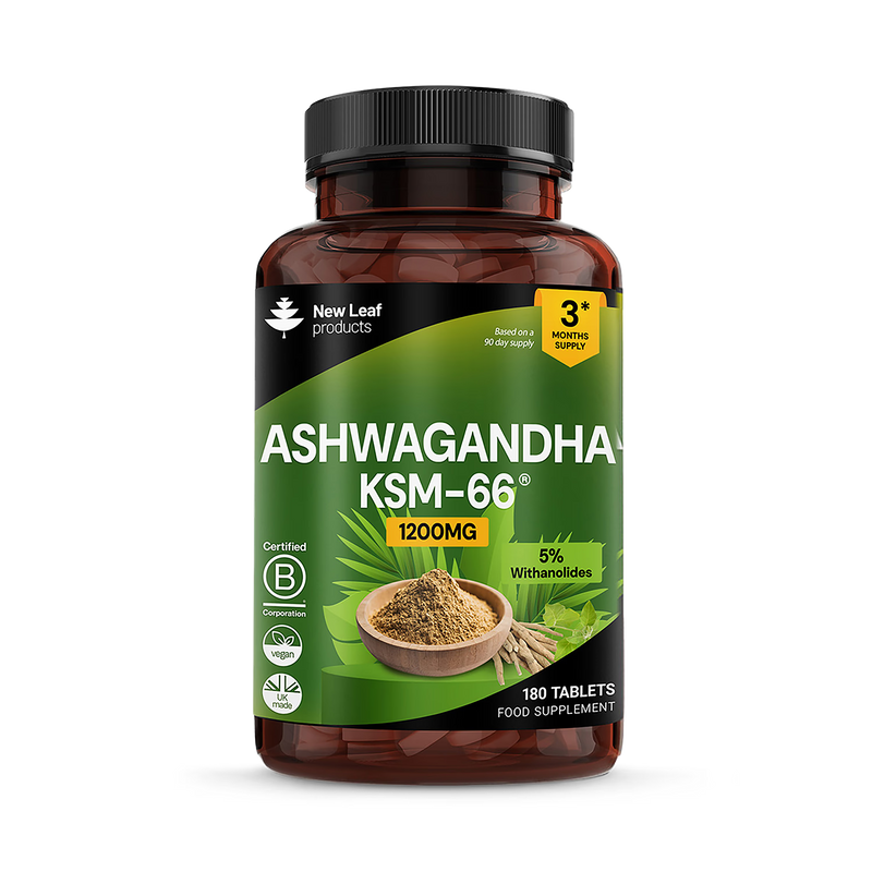 New Leaf Products Ashwagandha KSM tablets 180 count (British brand)