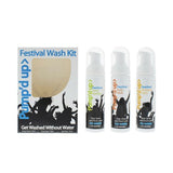 Pump'd Up 3-piece festival wash kit 70ml each, imported from the UK