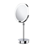 Decor Walther light-up round cosmetics mirror, approximate size 44cm by 21.5cm by 13cm - British product