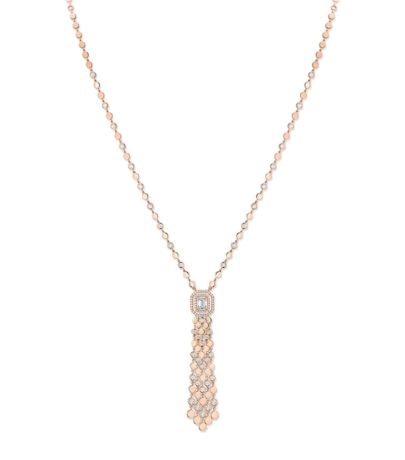 Messika D-Vibes diamond pink gold tassel necklace 1.66ct - British product