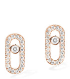 Messika Move Uno rose gold diamond stud earrings 0.16ct (British brand)