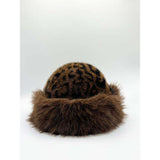 SVNX faux fur leopard print hat 56-58cm (British brand)