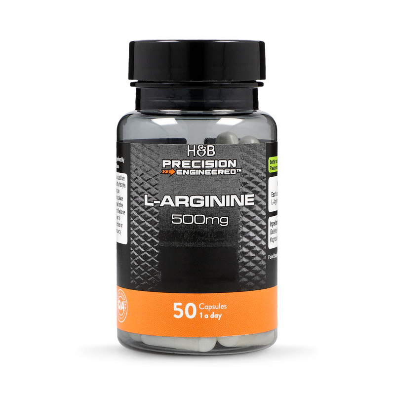 L Arginine supplement 500mg 50 Capsules imported from the UK