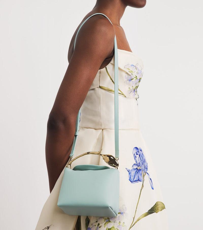 Erdem Bloom mini leather top-handle handbag - British product