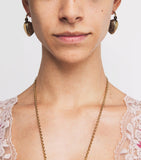 Chloé Victorian heart earrings in gold-tone brass (British brand)