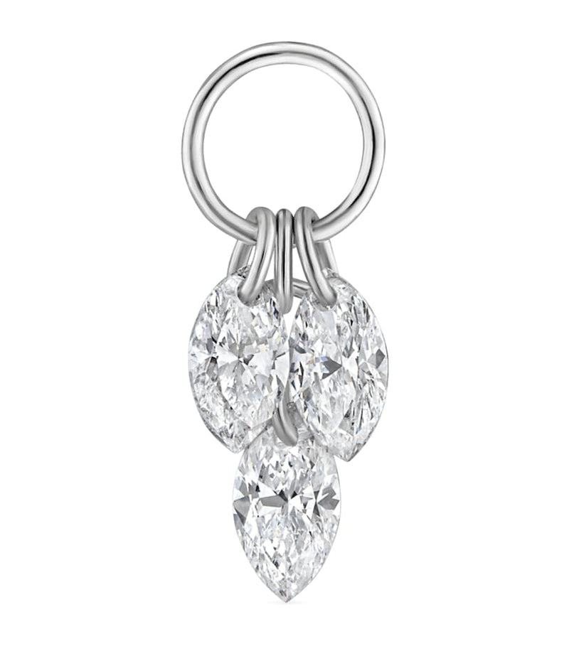 Maria Tash floating diamond plume charm 3.5mm 18kt white gold (British brand)