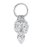 Maria Tash floating diamond plume charm 3.5mm 18kt white gold (British brand)