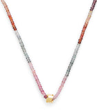 Suzanne Kalan rose gold and tourmaline beaded necklace, imported from the UK