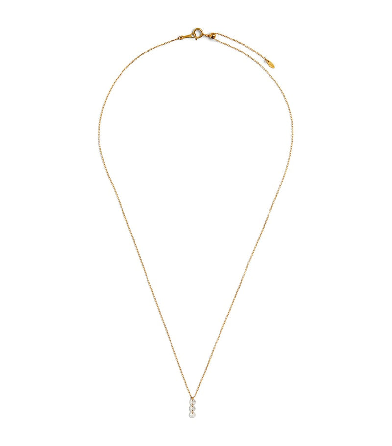 Persée 18kt yellow gold diamond 3-stone necklace - British product