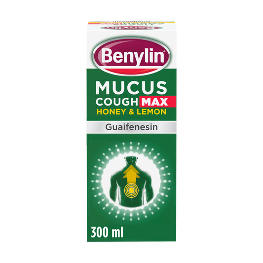 Benylin Mucus Cough Max Honey & Lemon Flavour 100 mg/5 ml Syrup 300ml GOODS Sainsburys   