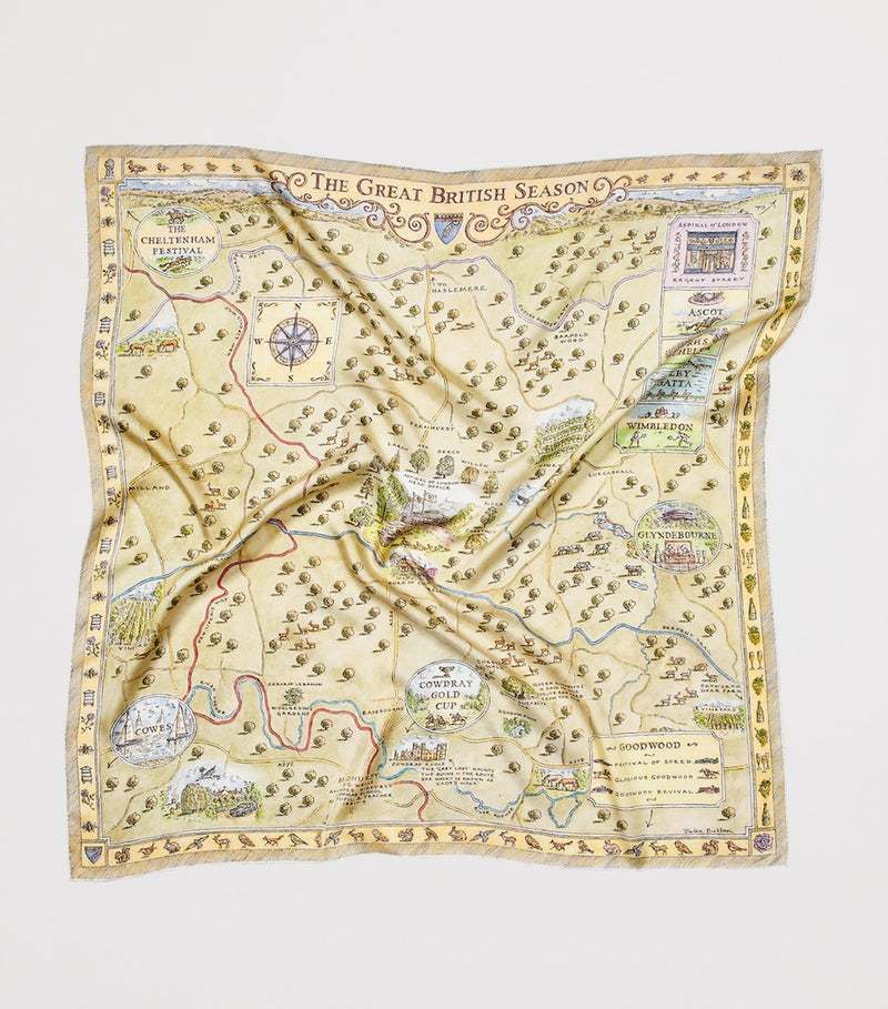 Aspinal of London Great British Season Scarf 80cm, imported from the UK