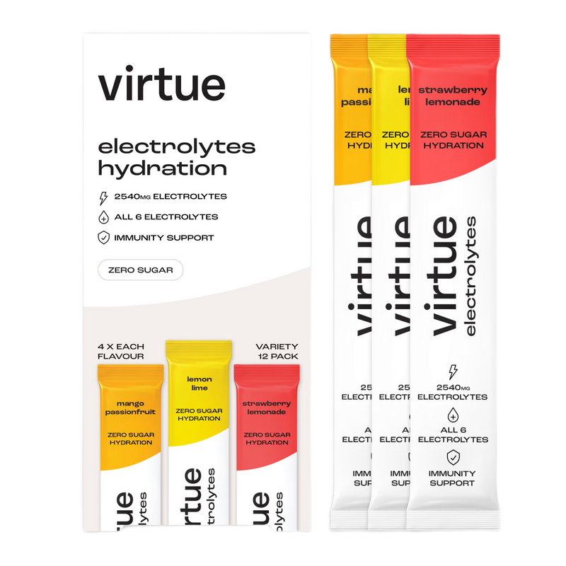 Virtue electrolytes hydration variety pack 12 sachets - British product