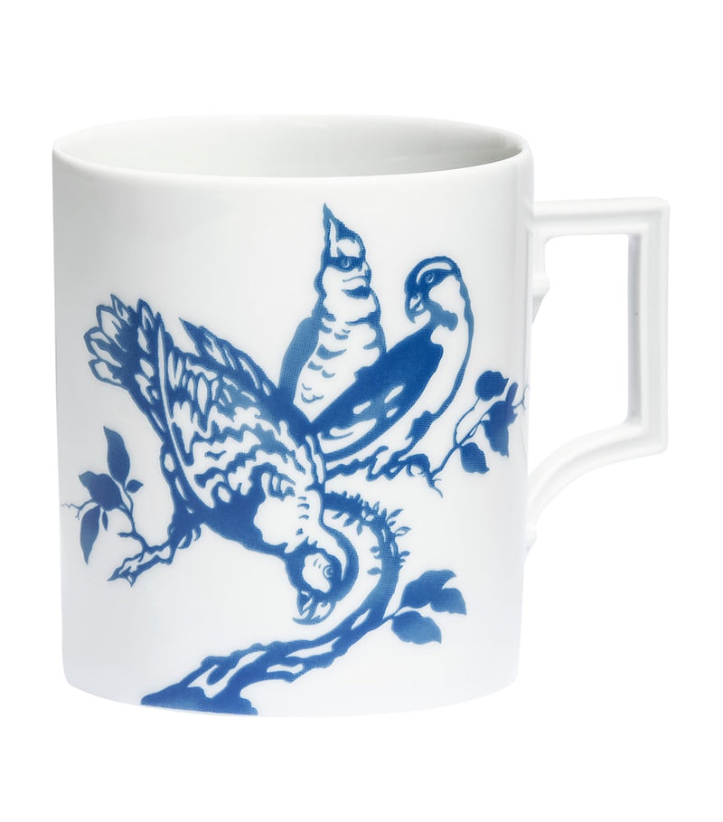 Meissen Berlin Parrots Mug hand-painted porcelain, UK version