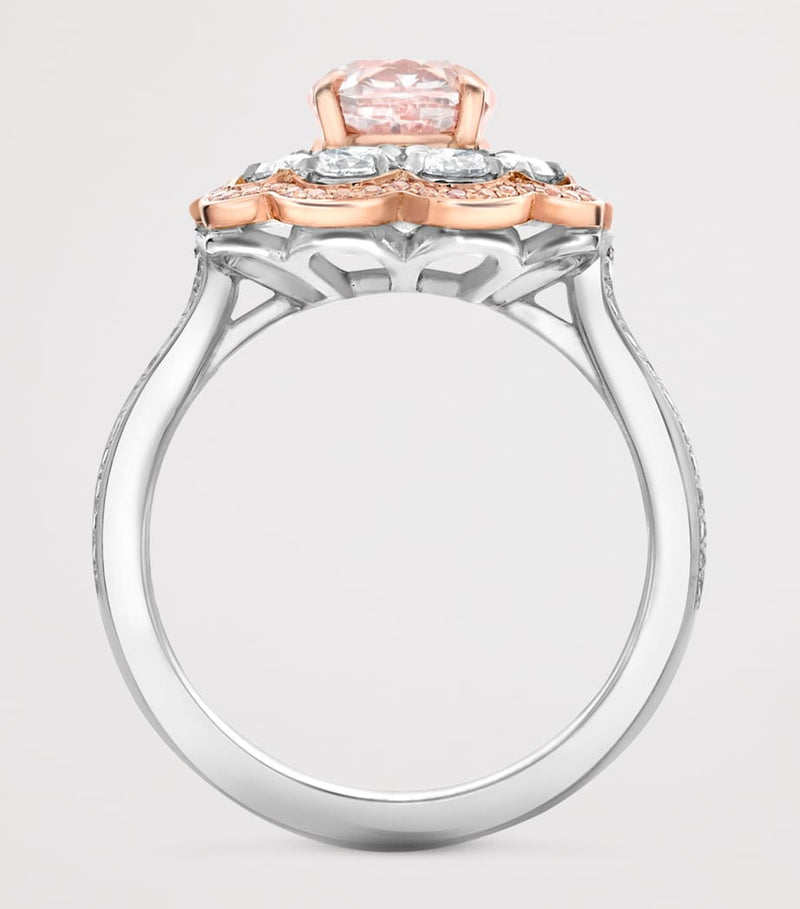 Boodles platinum rose gold diamond ring, UK version
