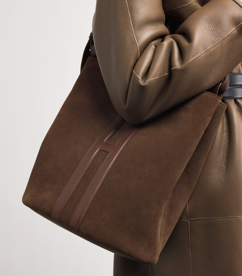Harrods suede H tote bag - British product