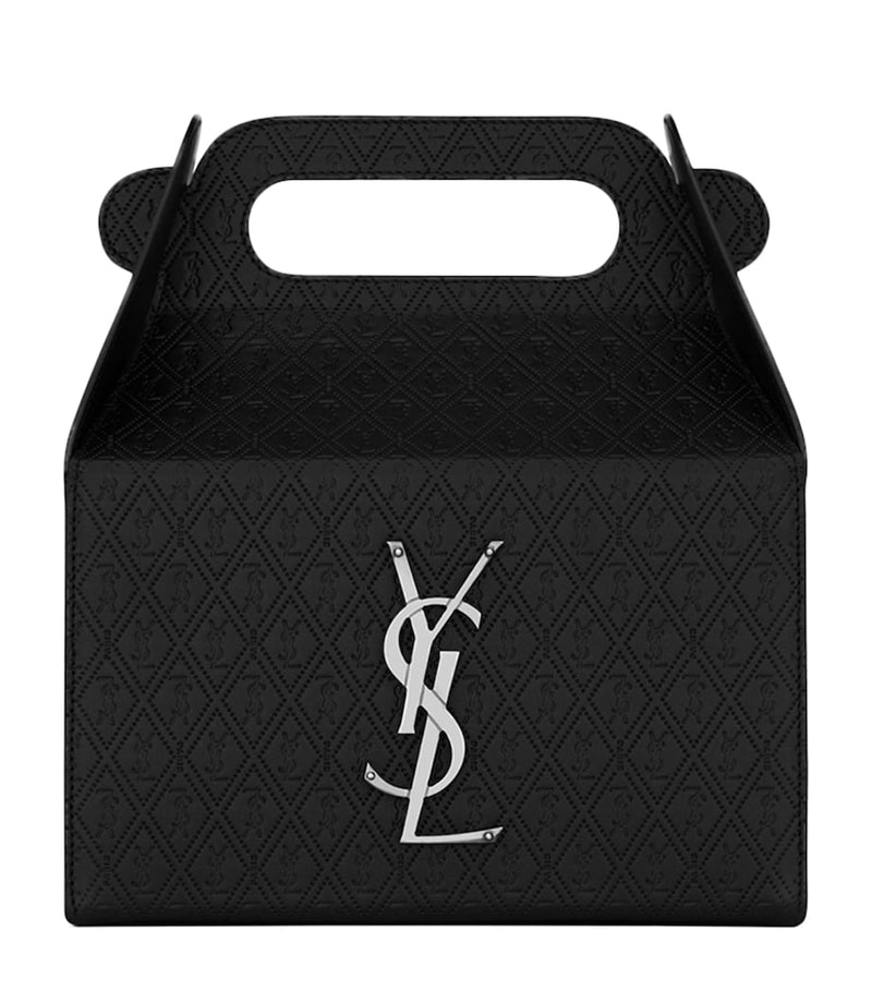 Saint Laurent embossed takeaway box bag in calfskin, UK version