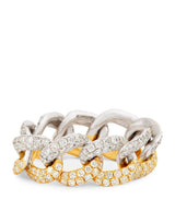 Harrods SHAY White, Yellow Gold and Diamond Pavé Link Ring- Buy online at McGrocer
