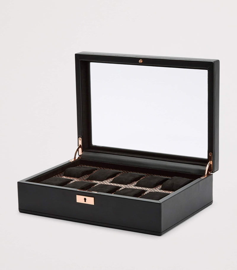 WOLF vegan leather 10-piece watch box, imported from the UK