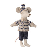 Harrods Maileg Winter Mouse Dad with Skis Soft Toy 19cm- Buy online at McGrocer