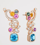 Boodles rose gold diamond sapphire earrings, imported from the UK