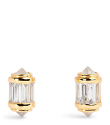 Harrods SHAY Yellow Gold and Diamond Ripple Stud Earrings- Buy online at McGrocer