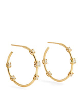 Harrods Jacquie Aiche Yellow Gold and Diamond Sophia Hoop Earrings- Buy online at McGrocer