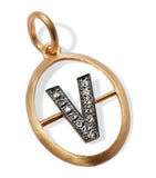 Annoushka yellow gold and diamond initial V pendant - British product