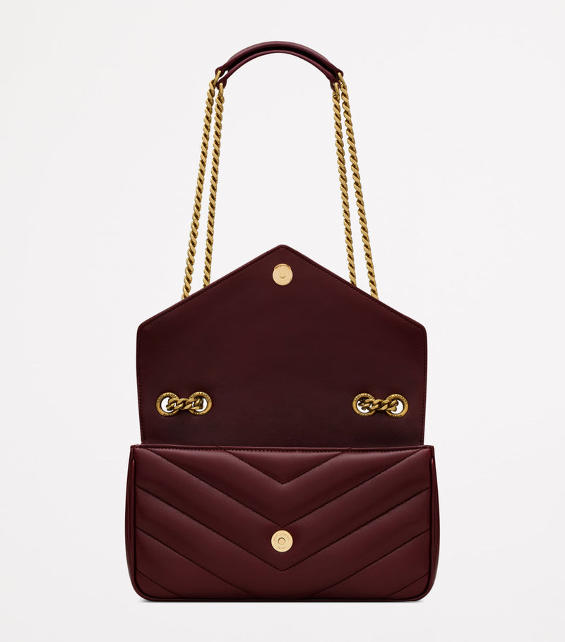 Saint Laurent small Loulou shoulder bag in padded matelassé leather, imported from the UK
