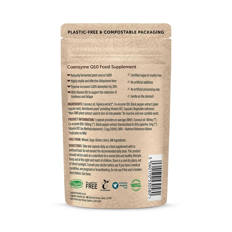 Naturally fermented CoQ10 supplement 30 capsules, imported from the UK