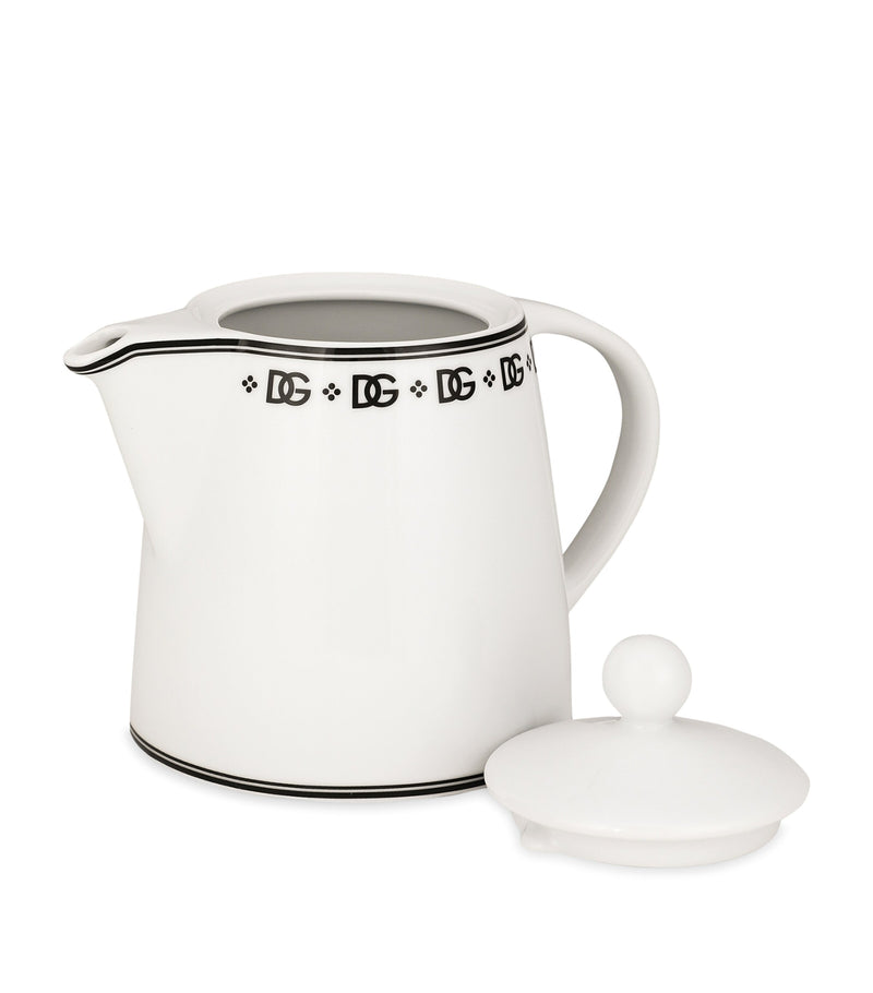 Dolce&Gabbana porcelain teapot with monogram and Art Deco design - British product