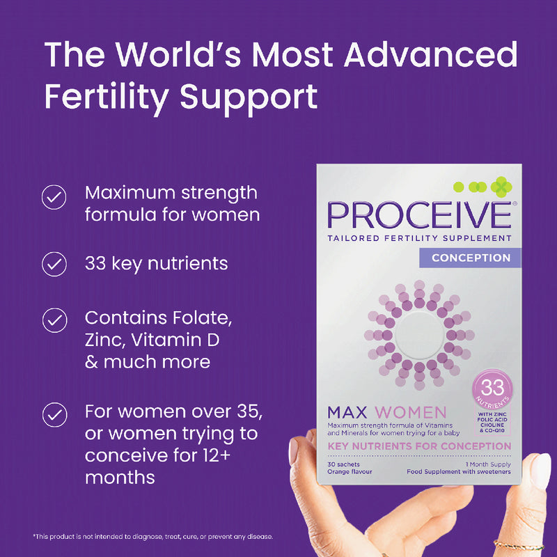 Proceive Max Women Fertility Supplement 30 Sachets, imported from the UK
