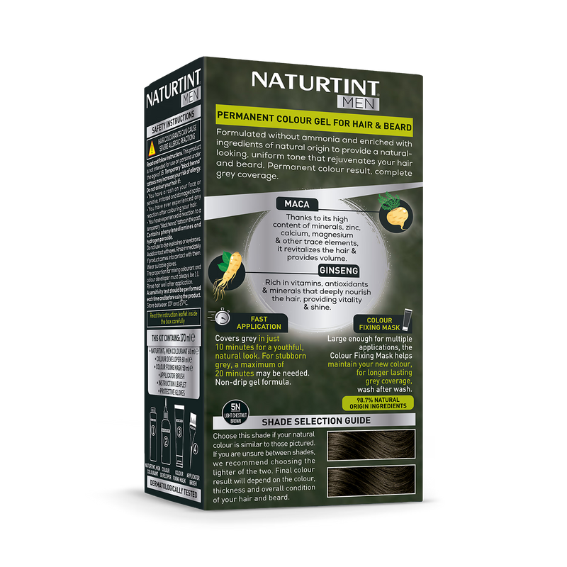 Naturtint Hair Colour Gel 5N Light Chestnut Brown 170ml - British product