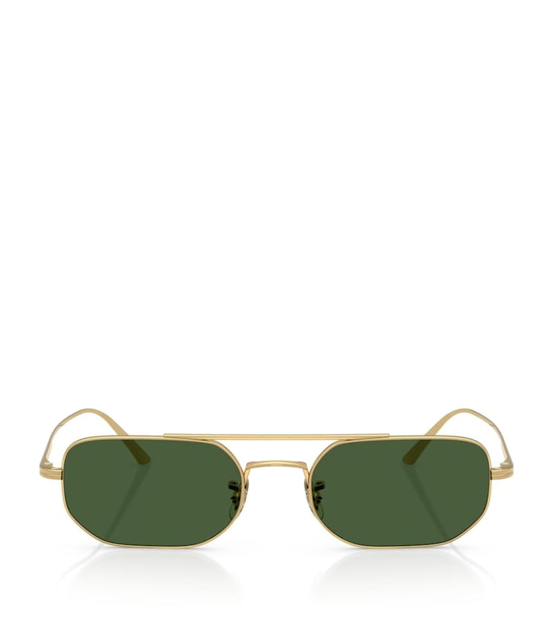 Oliver Peoples steel 1989C rectangle sunglasses (British brand)