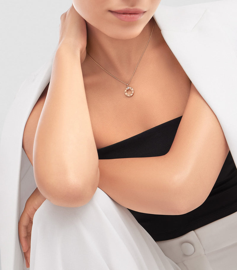 Bvlgari rose gold diamond necklace, imported from the UK