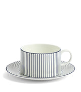 Harrods Wedgwood Gio Blue Pinstripe Teacup and Saucer- Buy online at McGrocer
