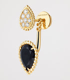 Boucheron Serpent Bohème stud earring yellow gold diamond onyx, imported from the UK