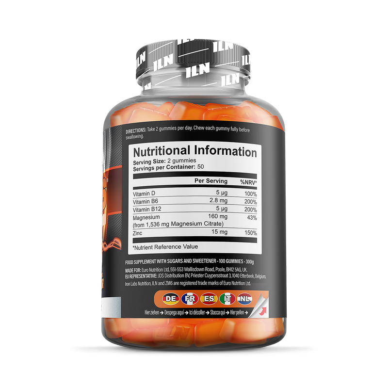 Iron Labs Nutrition ZM6 gummies orange flavour 100 gummies (British brand)