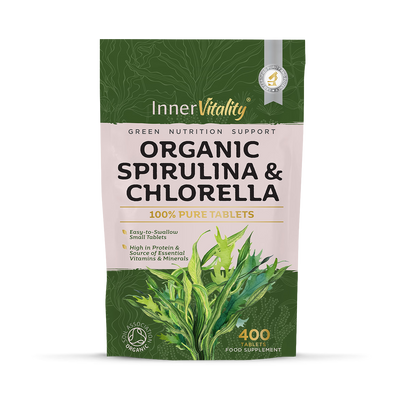 Holland & Barrett Inner Vitality Organic Spirulina & Chlorella Tablets - 400 Count- Buy online at McGrocer